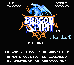Dragon Spirit: The New Legend title screenshot